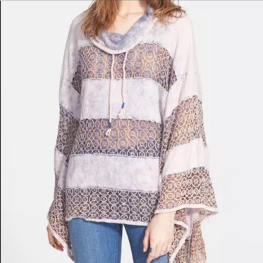*Free People*Mama Crochet French Terry Poncho